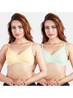 Sonari - Silver Womens Non-Padded T-Shirt Bra - Multi-Color (Pack of 2)