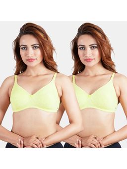 Sonari - Silver Womens Non-Padded T-Shirt Bra - Yellow (Pack of 2)