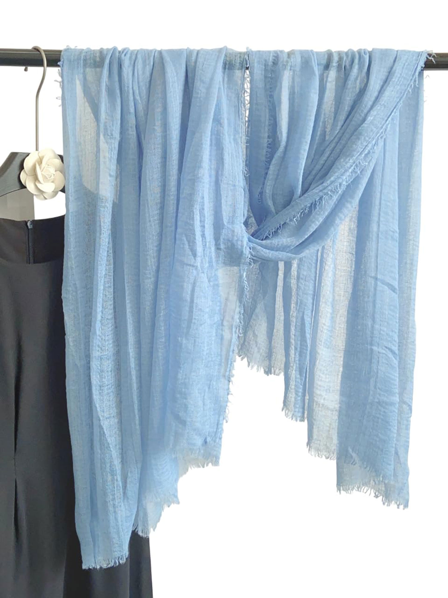 crosskulture Crinkled Polycotton Blue Scarf-picture-13