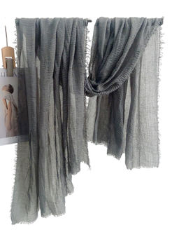 CrossKulture - Crinkled Polycotton Grey Scarf