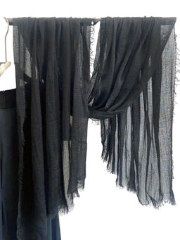 CrossKulture - Crinkled Polycotton Black Scarf