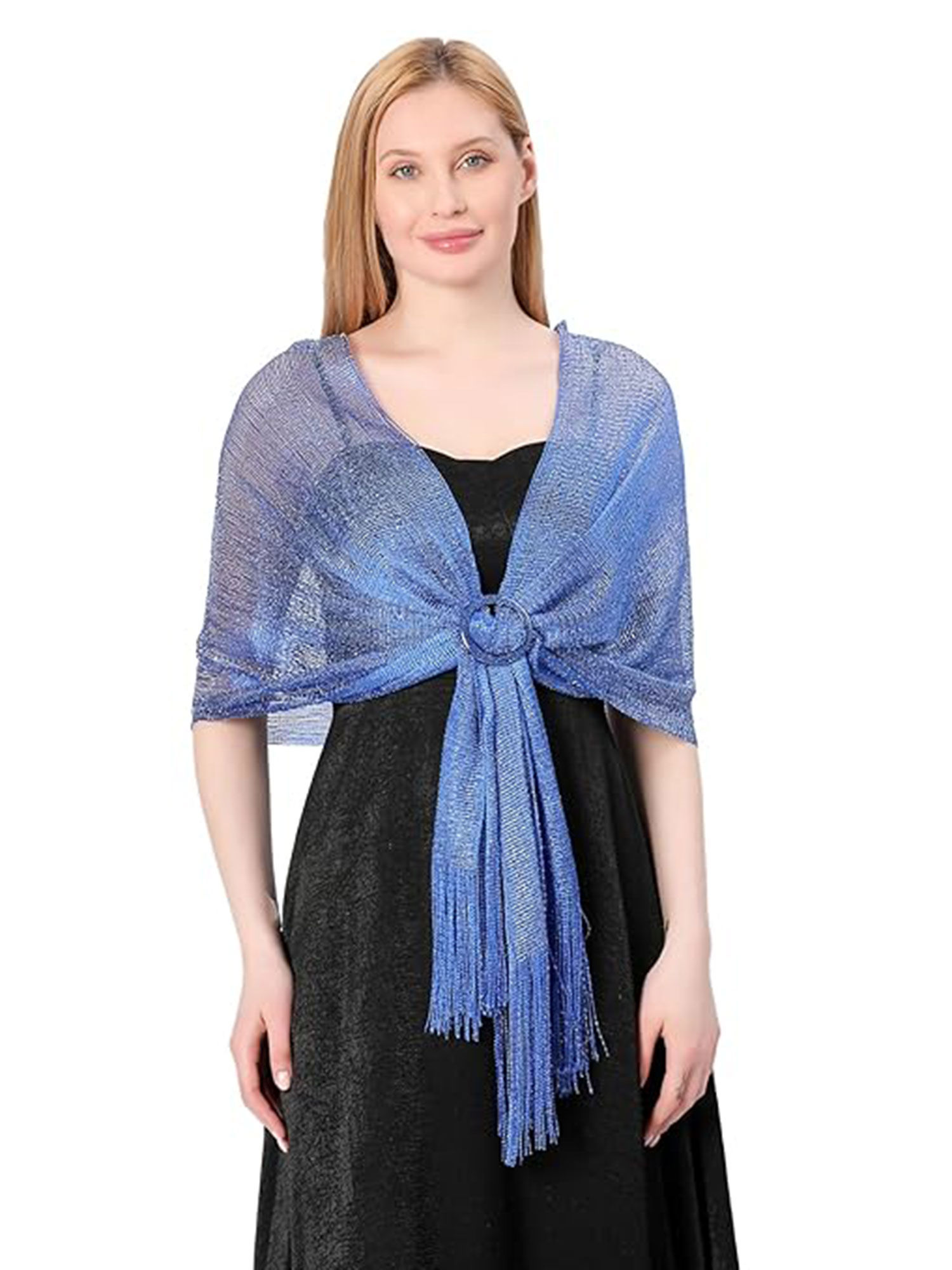 Blue Stoles for Evening Dress with Buckle-image-30