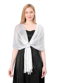 CrossKulture - White Stoles for Evening Dress with Buckle