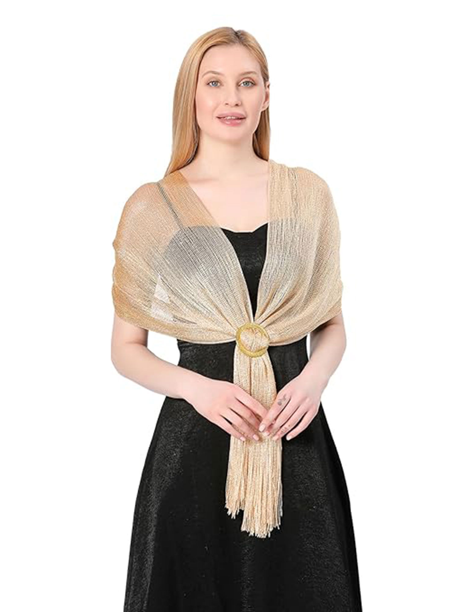 crosskulture Yellow Stoles for Evening Dress with Buckle-picture-13