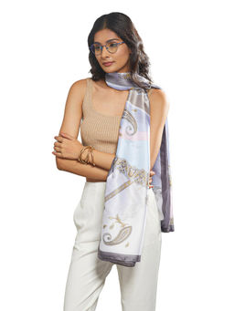 CrossKulture - Women Multi-Color Printed Satin Scarf