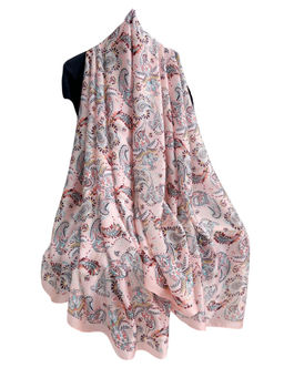 CrossKulture - Women Pink Printed Satin Scarf