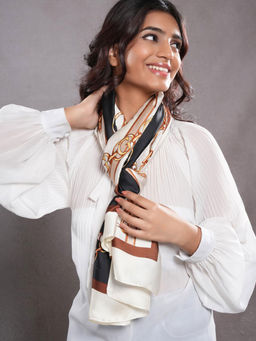 CrossKulture - Women Multi-Color Printed Satin Scarf