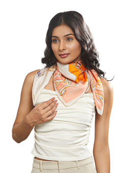 CrossKulture - Women Multi-Color Printed Satin Scarf