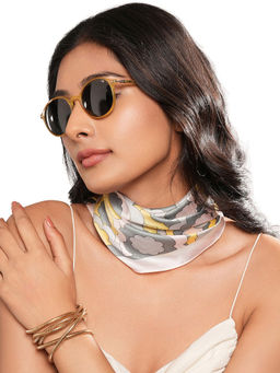 CrossKulture - Women Multi-Color Printed Satin Scarf