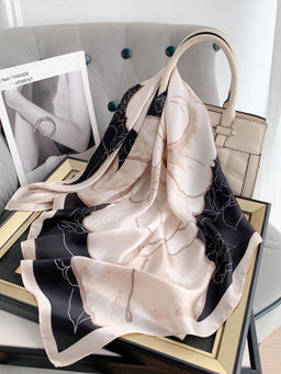 CrossKulture -
                  Women Multi-Color Printed Satin Scarf - 1