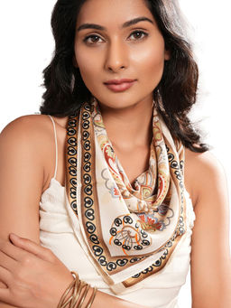 CrossKulture - Women Multi-Color Printed Satin Scarf