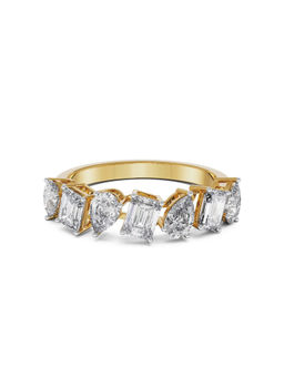 EMORI - Pear and Emerald Band in 18KT Gold | Authentic & Certified Lab Diamonds