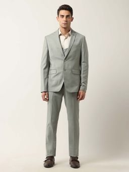 Arrow - Mens Grey Solid Tailored Fit Blazer with Trouser and Waistcoat