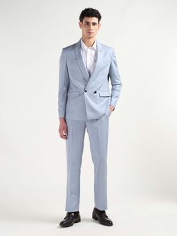 Arrow - Mens Blue Textured Tailored Fit Blazer and Trouser