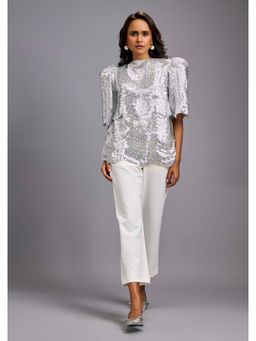 Deepika Arora - Women Silver Top with Pant