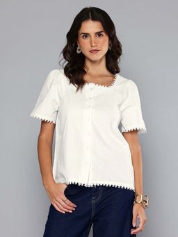Scoup - Lace Detail White Shirt