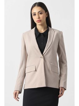 Van Heusen - Women Beige Stripe Blazer
