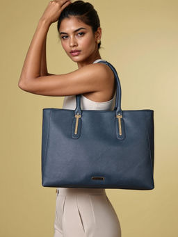 Toteteca - Blue Solid Pu Shoulder Bag