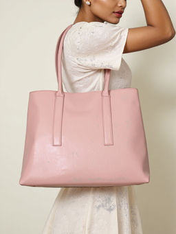 Toteteca - Pink Solid Pu Shoulder Bag