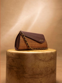 Zouk - Brown Woven Jute Handheld Bag