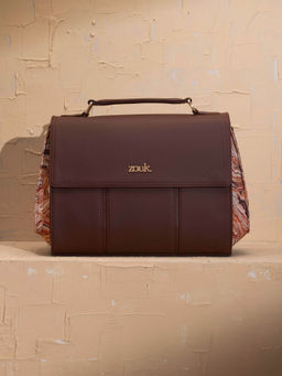 Zouk - Multi-Color Printed Jute Slingbag with Detachable Strap