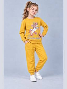 PLUM TREE - Girls Premium Soft Cotton Full sleeve T-shirt and jogger pant clothing set