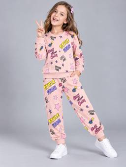 PLUM TREE - Girls Premium Soft Cotton Full sleeve T-shirt and jogger pant clothing set