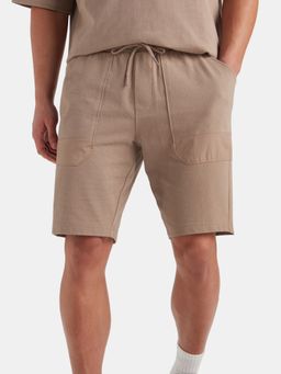 Jockey - Mz09 Men Super Combed Cotton Textured Knit Shorts with Side Pockets Beige