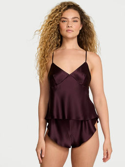 Victoria's Secret - Purple Satin Open-Back Top and Shorts