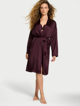 Victoria's Secret - Purple Satin Midi Robe with Belt