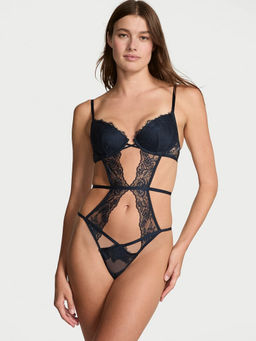 Victoria's Secret - Teal Rose Lace Lightly Lined Strappy Teddy