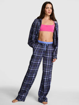 Victoria's Secret - Blue Boyfriend Flannel Sleep Pyjama
