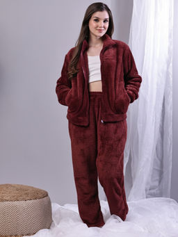 TAG 7 - Wine Fur Winter Full Zip Sweatshirt with Pant
