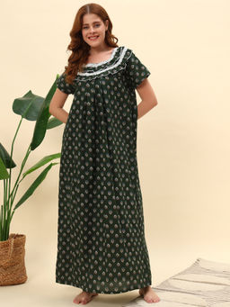 SEPHANI - Green Floral Nightgown