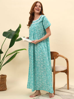 SEPHANI - Green Floral Nightgown