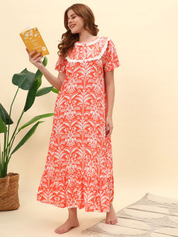 SEPHANI - Orange Floral Nightgown