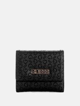 Guess - Black Monogram Zakaria Trifold Wallet