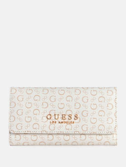 Guess - White Monogram Saffron Slim Wallet