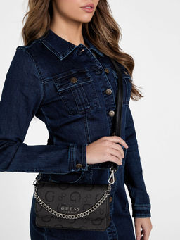 Guess - Coal Monogram Saffron Flap Crossbody Bag
