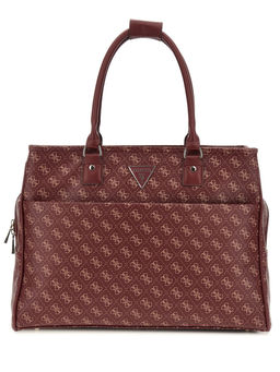 Guess - Claret Monogram Jesco Shopper Bag