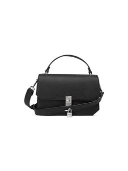 Guess - Black Monogram Lowen Top Handle Crossbody Bag