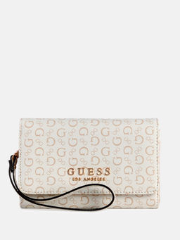 Guess - White Monogram Saffron Phone Organizer Wallet