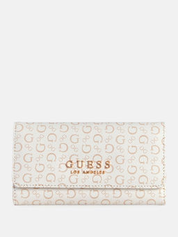 Guess - White Monogram Saffron Slim Wallet