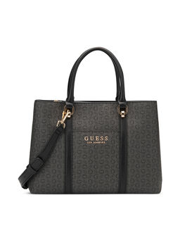 Guess - Coal Monogram Morrigan Tote Bag with Detachable Strap