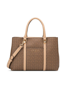 Guess - Cocoa Monogram Morrigan Tote Bag with Detachable Strap