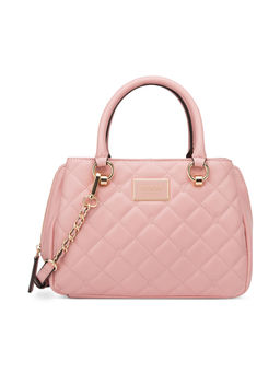 Guess - Peony Quilted Gwyn Satchel Bag with Detachable Strap