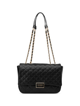 Guess - Black Quilted Gwyn Flap Crossbody Bag