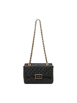 Guess - Black Quilted Gwyn Flap Crossbody Bag