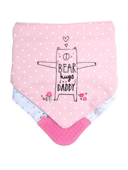 Little Surprise Box - Bear Hugs Print Silicone Teether Flap Bibs (Pack of 2) (0-24 Months)