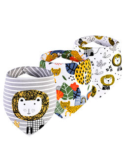 Little Surprise Box - Printed Adjustable Snap Button Closure Bibs (Pack Of 3) (0-24 Months)